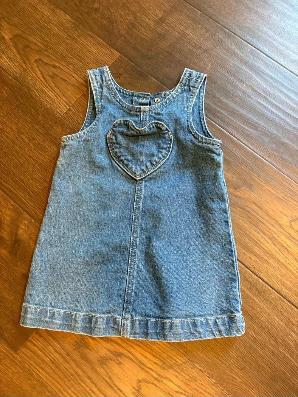 GAP Blue Denim Heart Pocket Sleeveless Dress